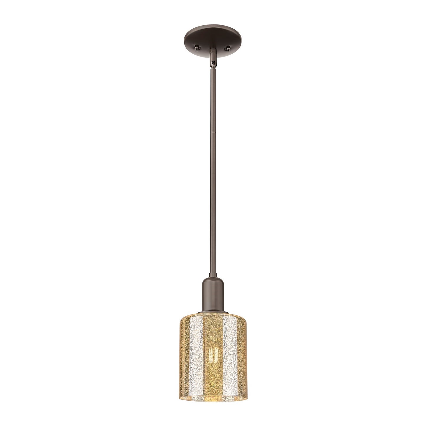 Innovations Cobbleskill 5in 1-Light Mini Pendant | Industrial Oil Rubbed Bronze Steel and Mercury Glass | Kitchen Island & Dining | Model 716-1S-OB-G116