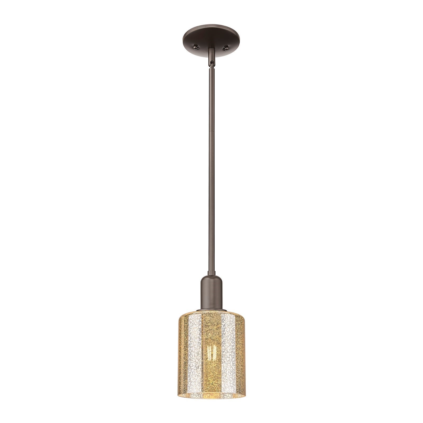 Innovations Cobbleskill 5in 1-Light Mini Pendant | Industrial Oil Rubbed Bronze Steel and Mercury Glass | Kitchen Island & Dining | Model 716-1S-OB-G116
