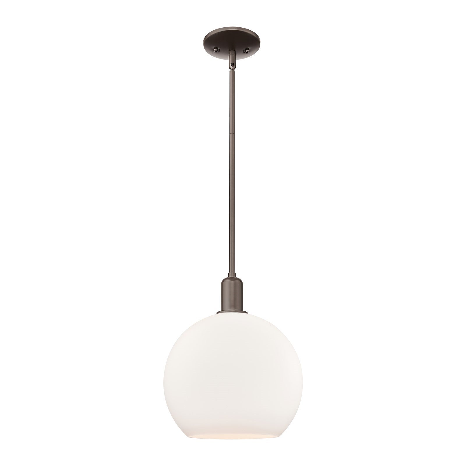 Innovations Athens 14in 1-Light Mini Pendant | Industrial Oil Rubbed Bronze and Matte White Glass | Kitchen Island & Dining Room | Model 716-1S-OB-G121-14