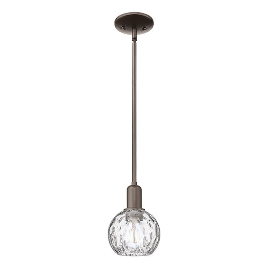 Innovations Athens Water Glass 6in 1-Light Mini Pendant | Industrial Oil Rubbed Bronze Steel and Clear Glass | Kitchen Island & | Model 716-1S-OB-G1215-6