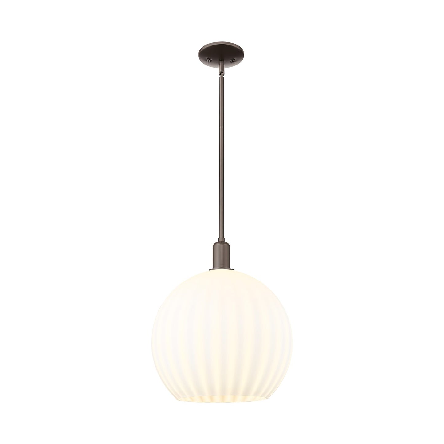 Innovations Lighting Arcadia 14in 1-Light Mini Pendant | Industrial Oil Rubbed Bronze and White Venetian Glass | Kitchen | Model 716-1S-OB-G1217-14WV