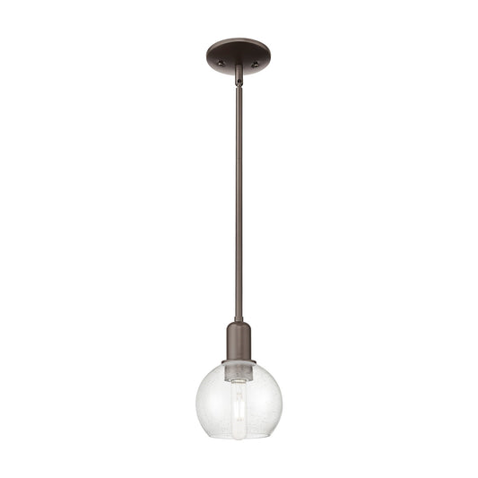 Innovations Athens 6in 1-Light Mini Pendant | Industrial Oil Rubbed Bronze and Seedy Glass | Kitchen Island & Dining Room | 5.88 | Model 716-1S-OB-G124-6