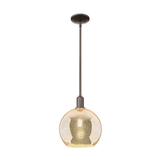 Innovations Athens 10in 1-Light Mini Pendant | Industrial Oil Rubbed Bronze Steel and Mercury Glass | Kitchen Island & Dining | Model 716-1S-OB-G128-10