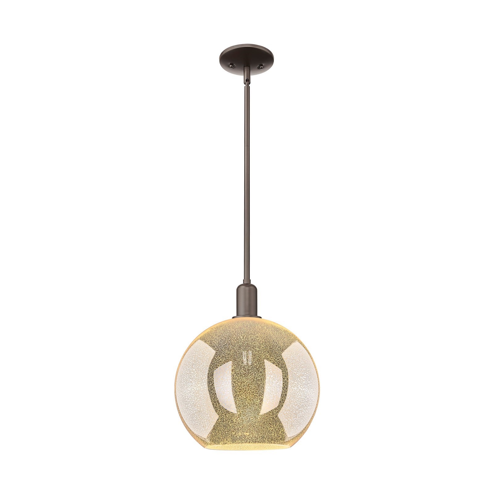 Innovations Athens 12in 1-Light Mini Pendant | Industrial Oil Rubbed Bronze Steel and Mercury Glass | Kitchen Island & Dining | Model 716-1S-OB-G128-12