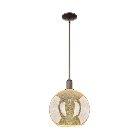 Innovations Athens 12in 1-Light Mini Pendant | Industrial Oil Rubbed Bronze Steel and Mercury Glass | Kitchen Island & Dining | Model 716-1S-OB-G128-12