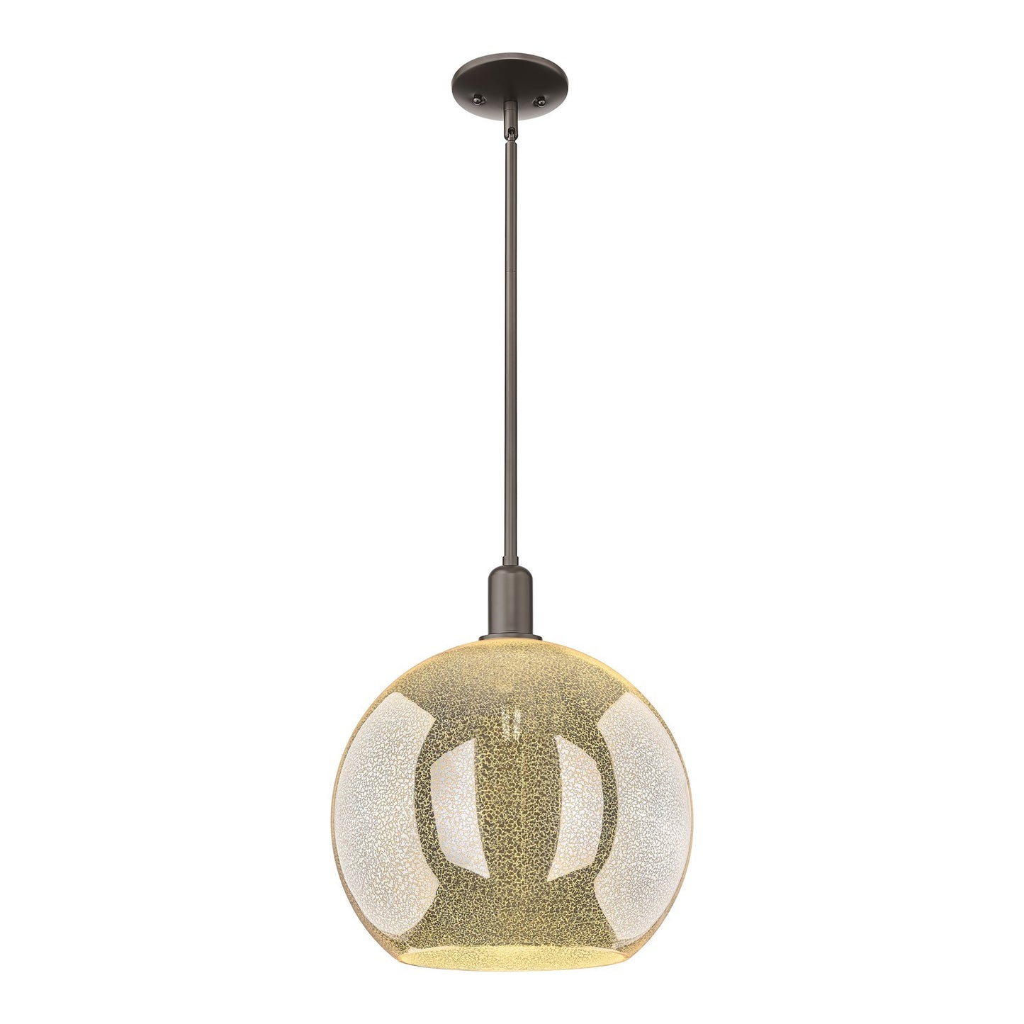 Innovations Athens 14in 1-Light Mini Pendant | Industrial Oil Rubbed Bronze Steel and Mercury Glass | Kitchen Island & Dining | Model 716-1S-OB-G128-14
