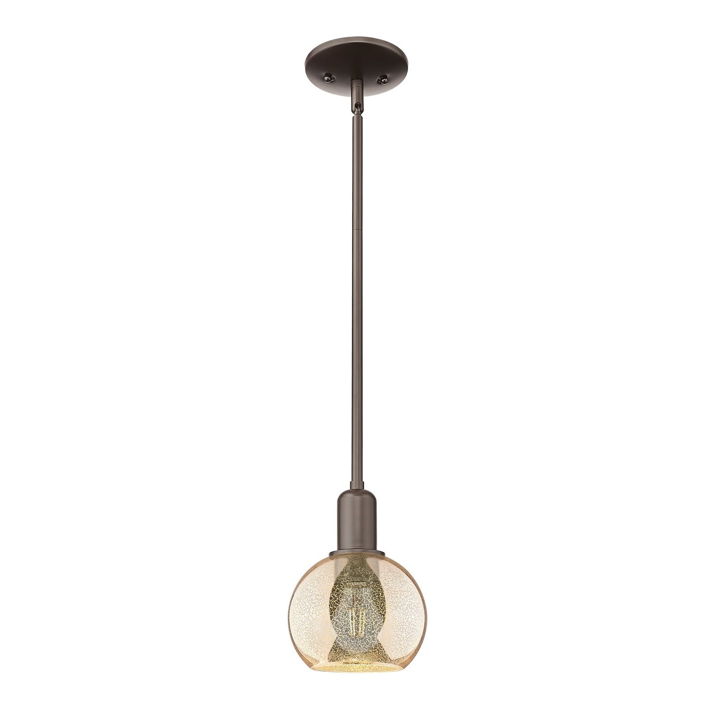 Innovations Athens 6in 1-Light Mini Pendant | Industrial Oil Rubbed Bronze and Mercury Glass | Kitchen Island & Dining Room | Model 716-1S-OB-G128-6