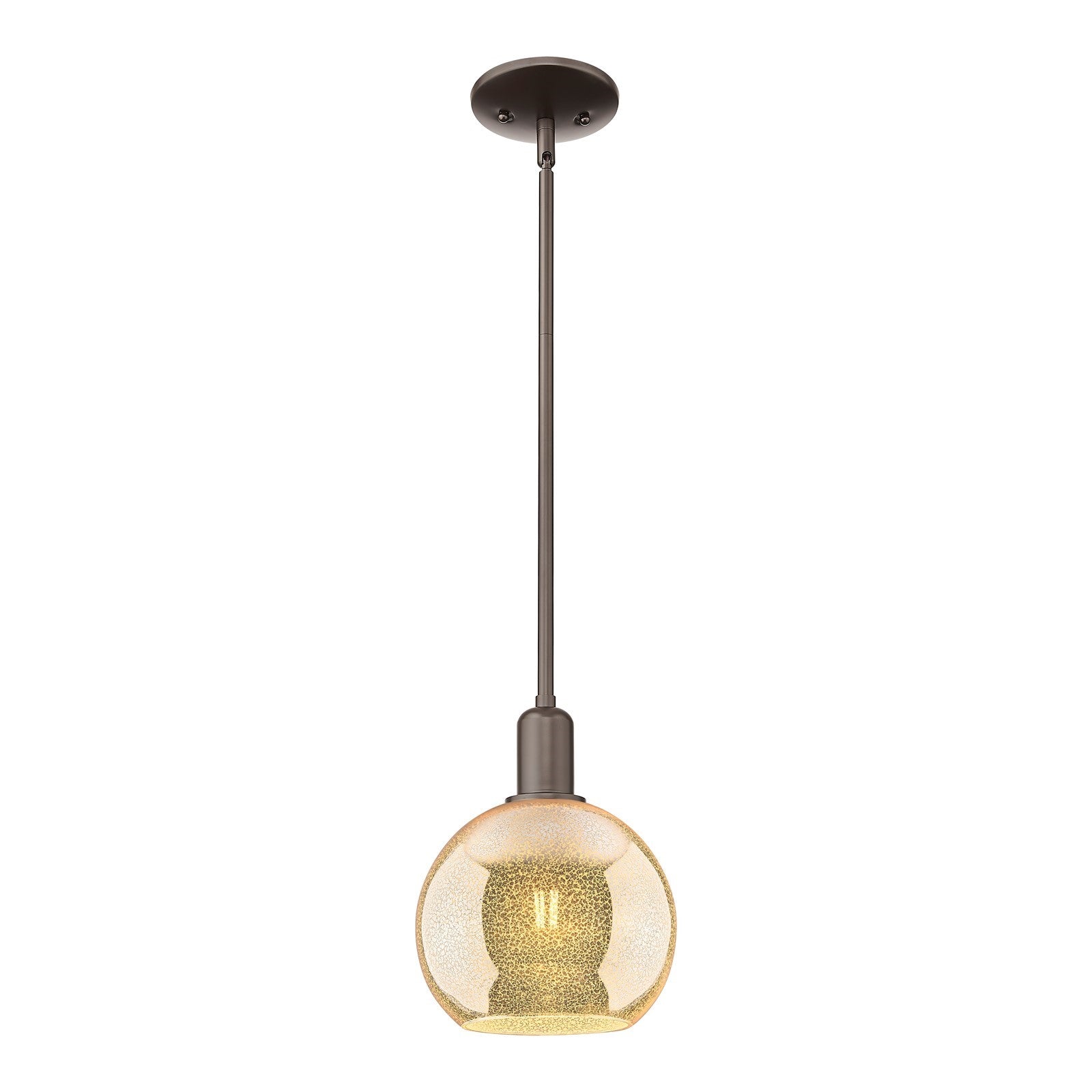 Innovations Athens 8in 1-Light Mini Pendant | Industrial Oil Rubbed Bronze Steel and Mercury Glass | Kitchen Island & Dining Room | Model 716-1S-OB-G128-8
