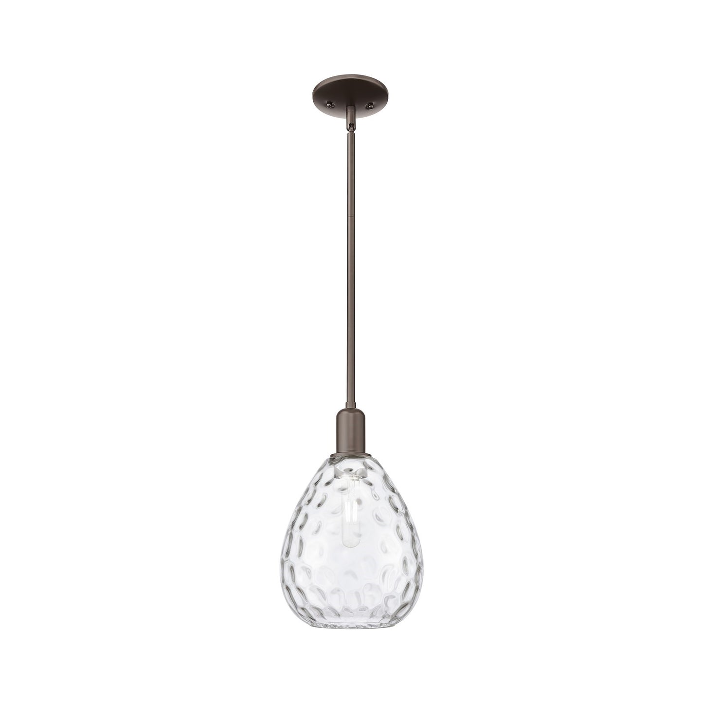 Innovations Waverly 8in 1-Light Mini Pendant | Industrial Oil Rubbed Bronze Steel and Clear Glass | Kitchen Island & Dining Room | Model 716-1S-OB-G372