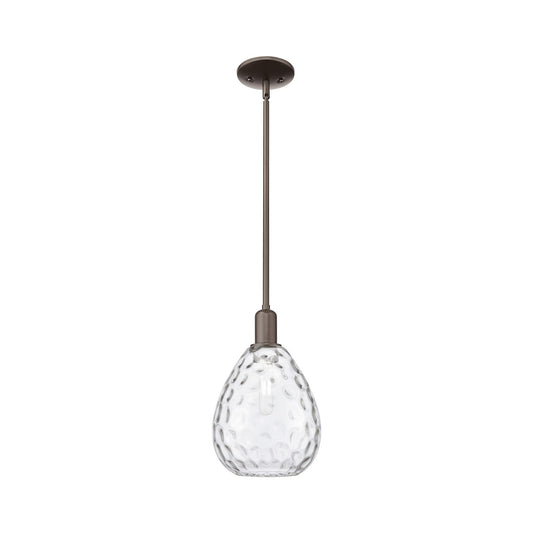 Innovations Waverly 8in 1-Light Mini Pendant | Industrial Oil Rubbed Bronze Steel and Clear Glass | Kitchen Island & Dining Room | Model 716-1S-OB-G372