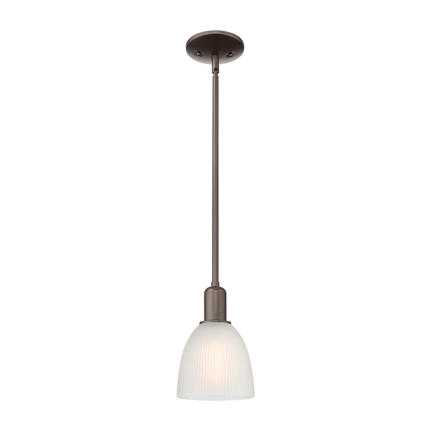 Innovations Castile 6in 1-Light Mini Pendant | Industrial Oil Rubbed Bronze Steel and White Glass | Kitchen Island & Dining Room | Model 716-1S-OB-G381