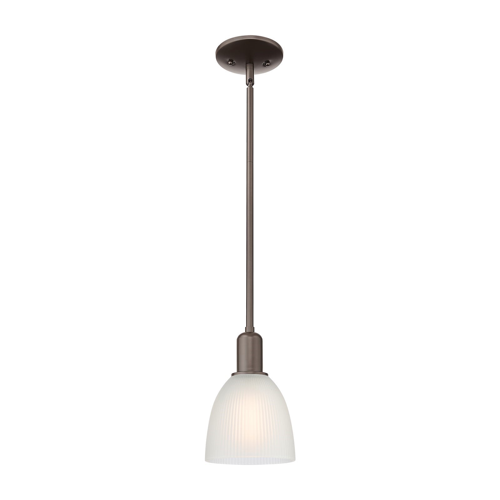 Innovations Castile 6in 1-Light Mini Pendant | Industrial Oil Rubbed Bronze Steel and White Glass | Kitchen Island & Dining Room | Model 716-1S-OB-G381
