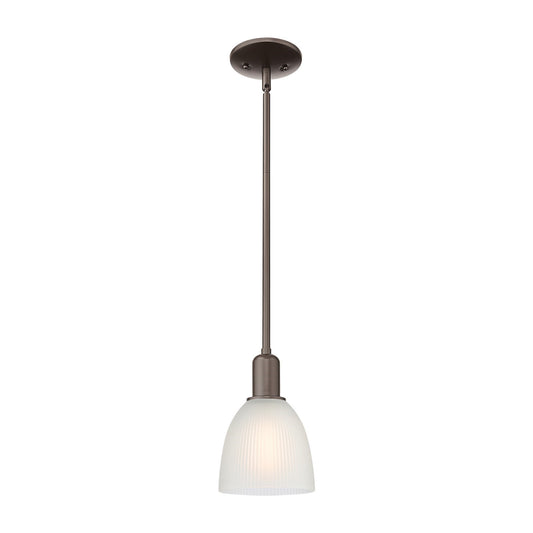 Innovations Castile 6in 1-Light Mini Pendant | Industrial Oil Rubbed Bronze Steel and White Glass | Kitchen Island & Dining Room | Model 716-1S-OB-G381