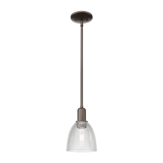 Innovations Castile 6in 1-Light Mini Pendant | Industrial Oil Rubbed Bronze and Clear Glass | Kitchen Island & Dining Room | 6 x 6 | Model 716-1S-OB-G382