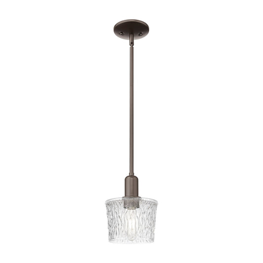 Innovations Niagara 7in 1-Light Mini Pendant | Industrial Oil Rubbed Bronze Steel and Clear Glass | Kitchen Island & Dining Room | Model 716-1S-OB-G402
