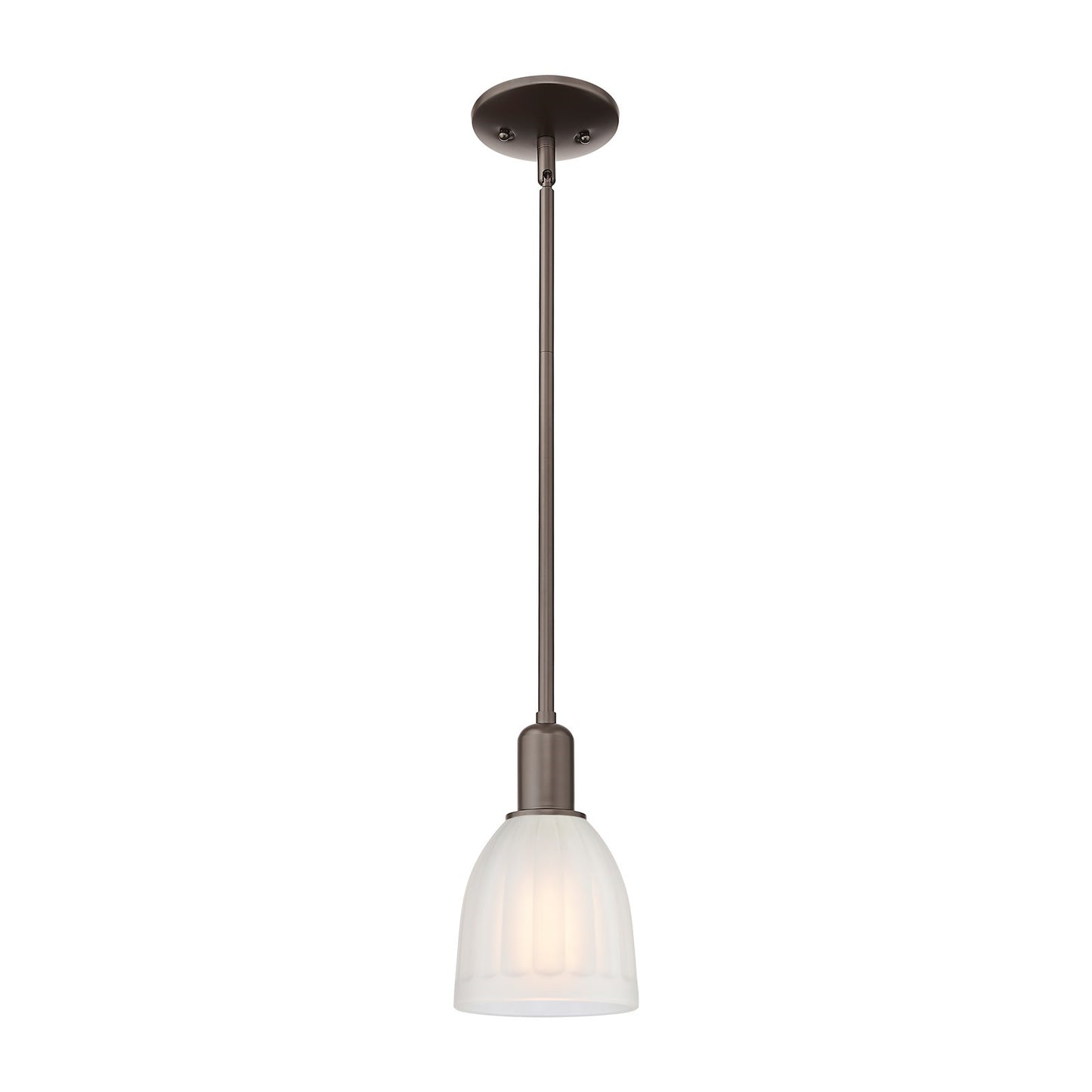 Innovations Brookfield 6in 1-Light Mini Pendant | Industrial Oil Rubbed Bronze and White Frosted Ribbed Glass | Kitchen Island | Model 716-1S-OB-G441