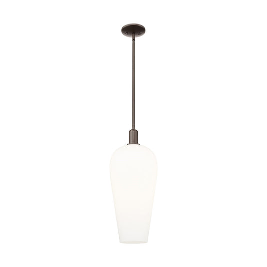 Innovations Chelsea 8in 1-Light Mini Pendant | Industrial Oil Rubbed Bronze and White Glass | Kitchen Island & Dining Room | 8 | Model 716-1S-OB-G456-8WH