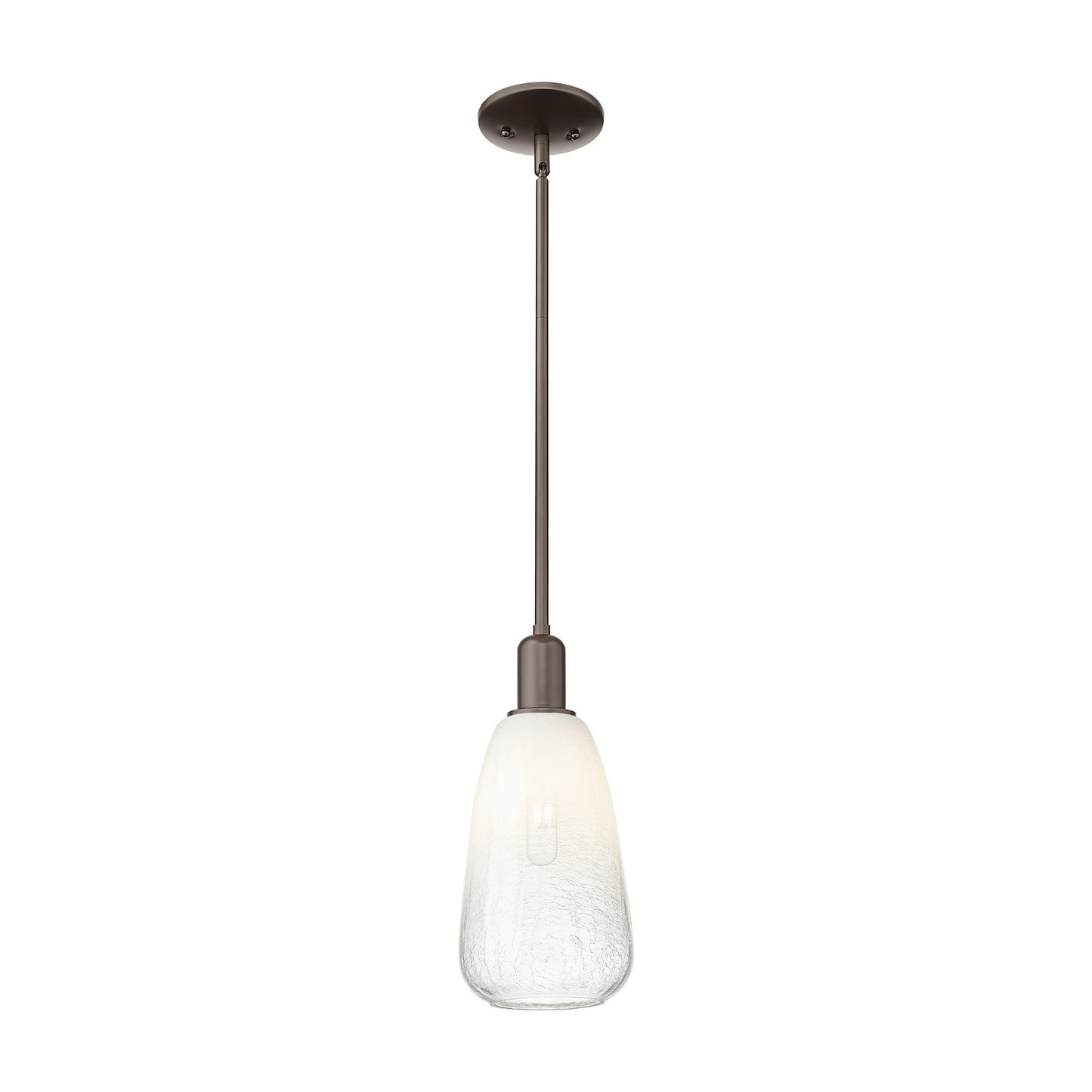Innovations Brookhaven Almond 6in 1-Light Mini Pendant | Industrial Oil Rubbed Bronze Steel and Opal Glass | Kitchen Island & | Model 716-1S-OB-G480-6OP