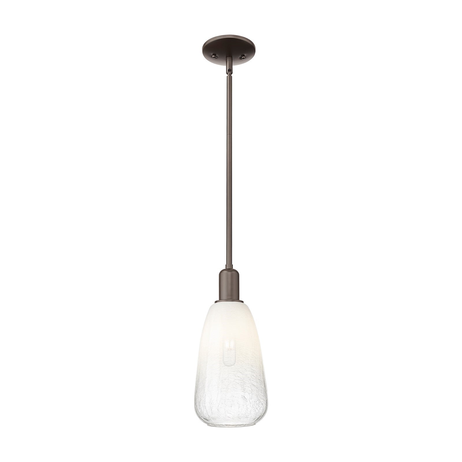 Innovations Brookhaven Almond 6in 1-Light Mini Pendant | Industrial Oil Rubbed Bronze Steel and Opal Glass | Kitchen Island & | Model 716-1S-OB-G480-6OP