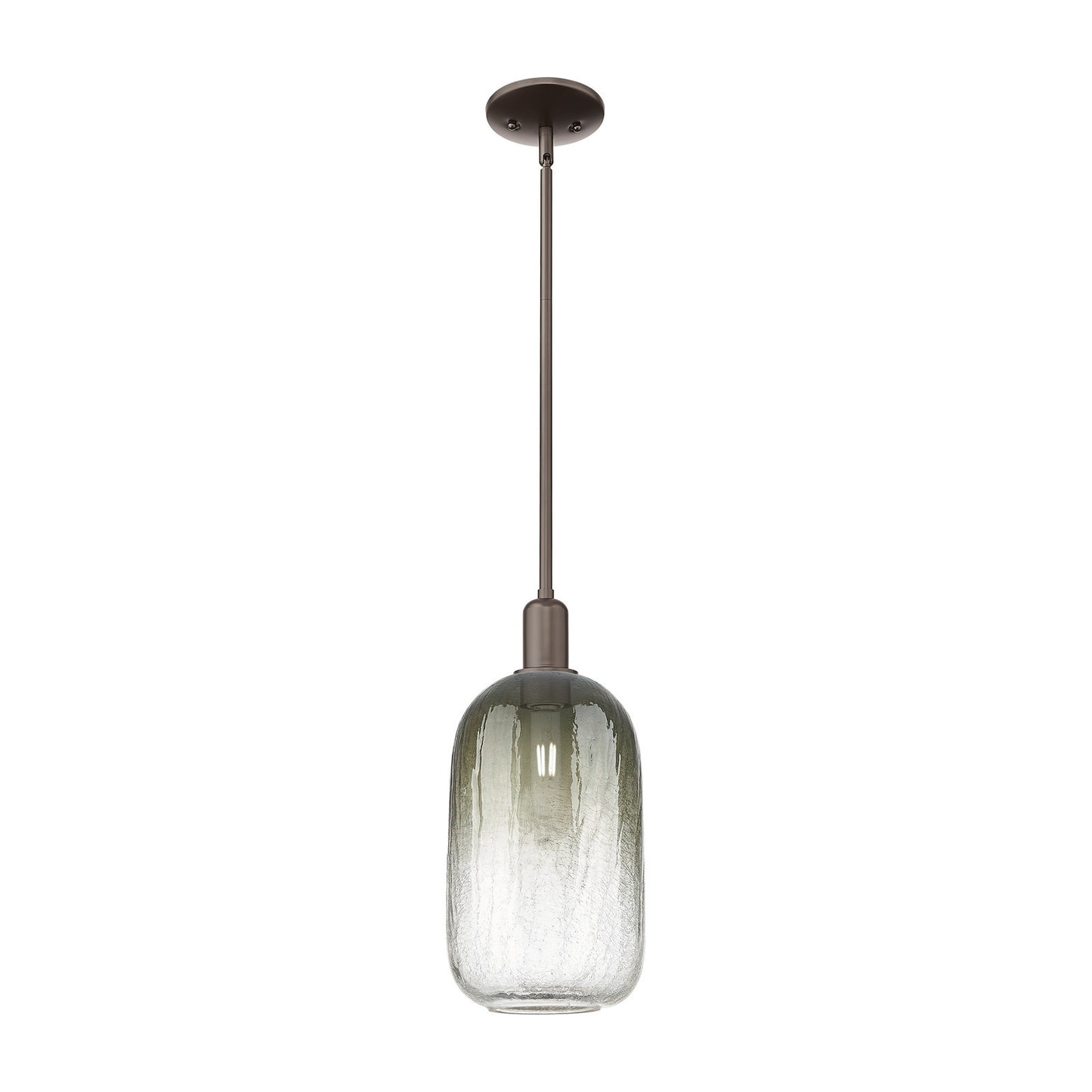 Innovations Brookhaven Cloche 7in 1-Light Mini Pendant | Industrial Oil Rubbed Bronze Steel and Slate Glass | Kitchen Island & | Model 716-1S-OB-G482-7SL