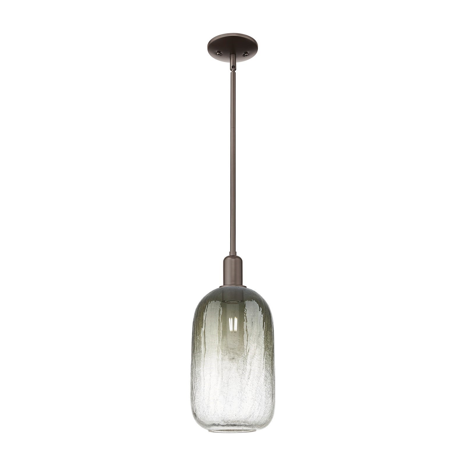 Innovations Brookhaven Cloche 7in 1-Light Mini Pendant | Industrial Oil Rubbed Bronze Steel and Slate Glass | Kitchen Island & | Model 716-1S-OB-G482-7SL