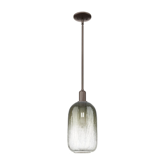 Innovations Brookhaven Cloche 7in 1-Light Mini Pendant | Industrial Oil Rubbed Bronze Steel and Slate Glass | Kitchen Island & | Model 716-1S-OB-G482-7SL