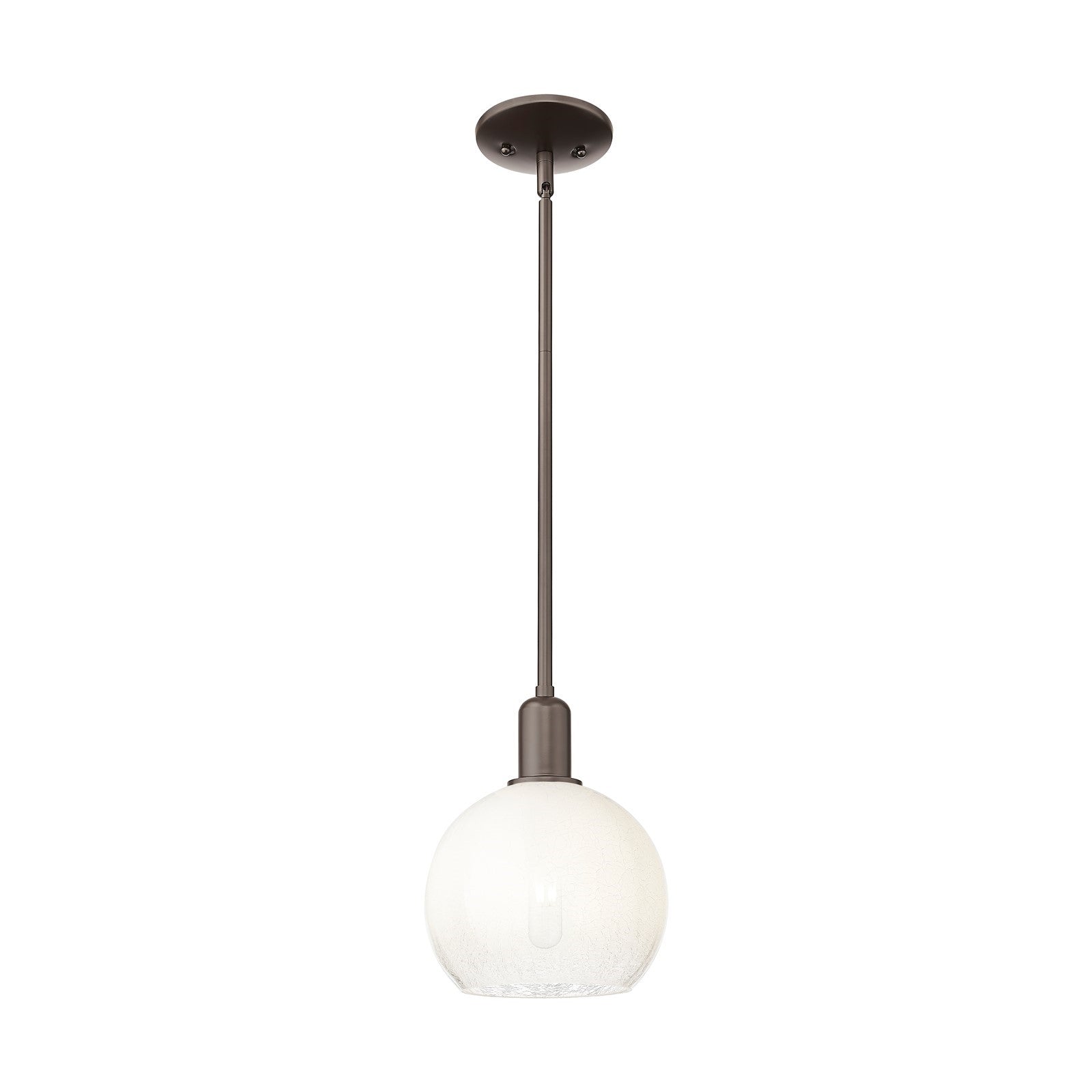 Innovations Brookhaven Globe 8in 1-Light Mini Pendant | Industrial Oil Rubbed Bronze Steel and Opal Glass | Kitchen Island & | Model 716-1S-OB-G483-8OP