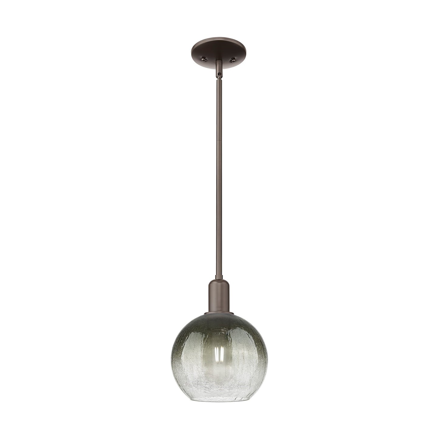 Innovations Brookhaven Globe 8in 1-Light Mini Pendant | Industrial Oil Rubbed Bronze and Slate Glass | Kitchen Island & Dining | Model 716-1S-OB-G483-8SL
