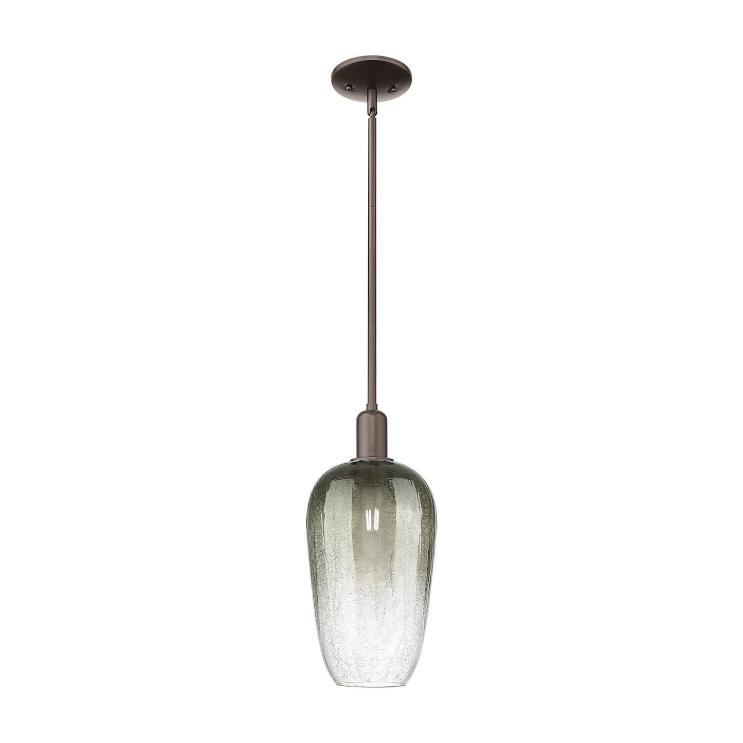 Innovations Brookhaven Flute 7in 1-Light Mini Pendant | Industrial Oil Rubbed Bronze Steel and Slate Glass | Kitchen Island & | Model 716-1S-OB-G484-7SL
