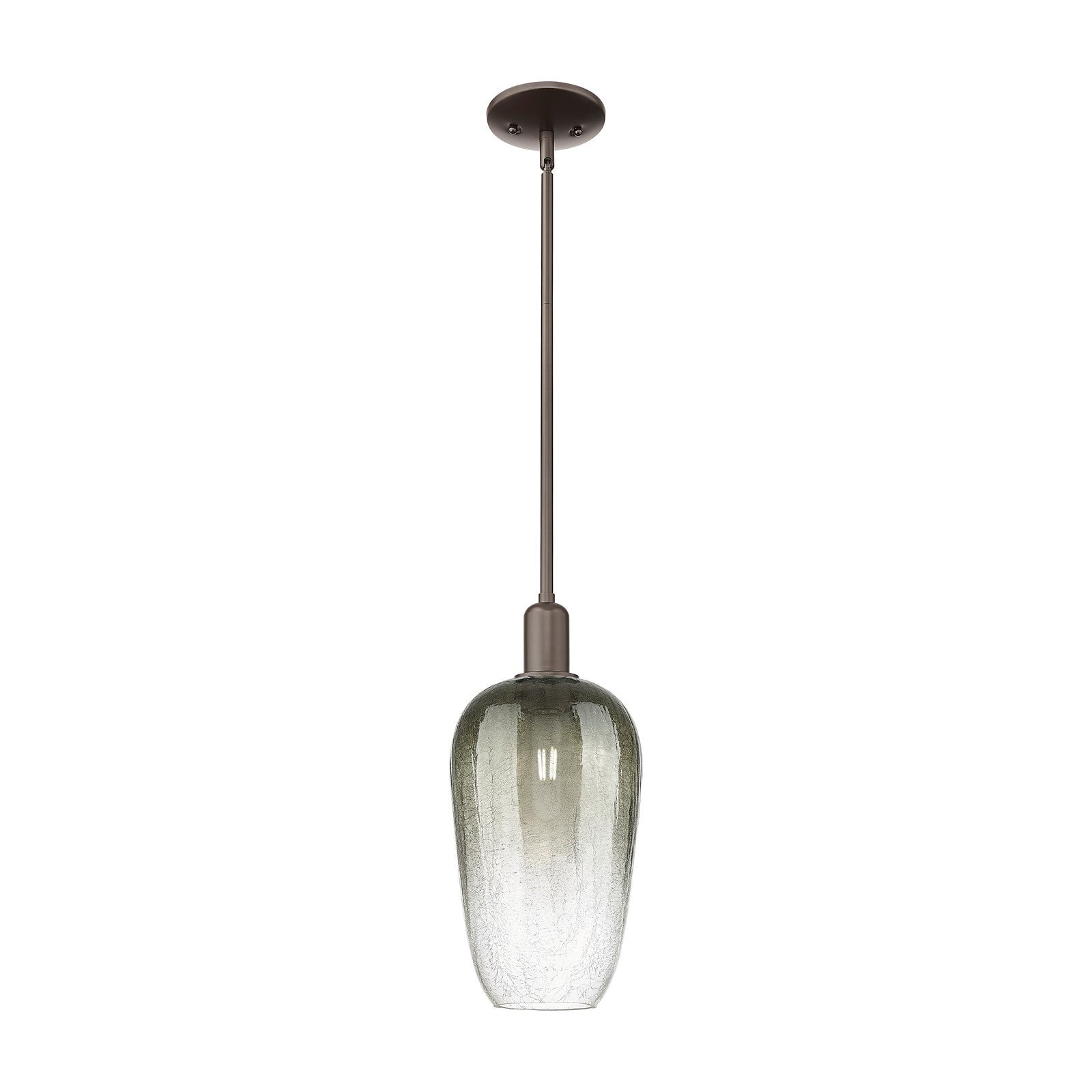 Innovations Brookhaven Flute 7in 1-Light Mini Pendant | Industrial Oil Rubbed Bronze Steel and Slate Glass | Kitchen Island & | Model 716-1S-OB-G484-7SL