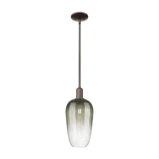 Innovations Brookhaven Flute 7in 1-Light Mini Pendant | Industrial Oil Rubbed Bronze Steel and Slate Glass | Kitchen Island & | Model 716-1S-OB-G484-7SL