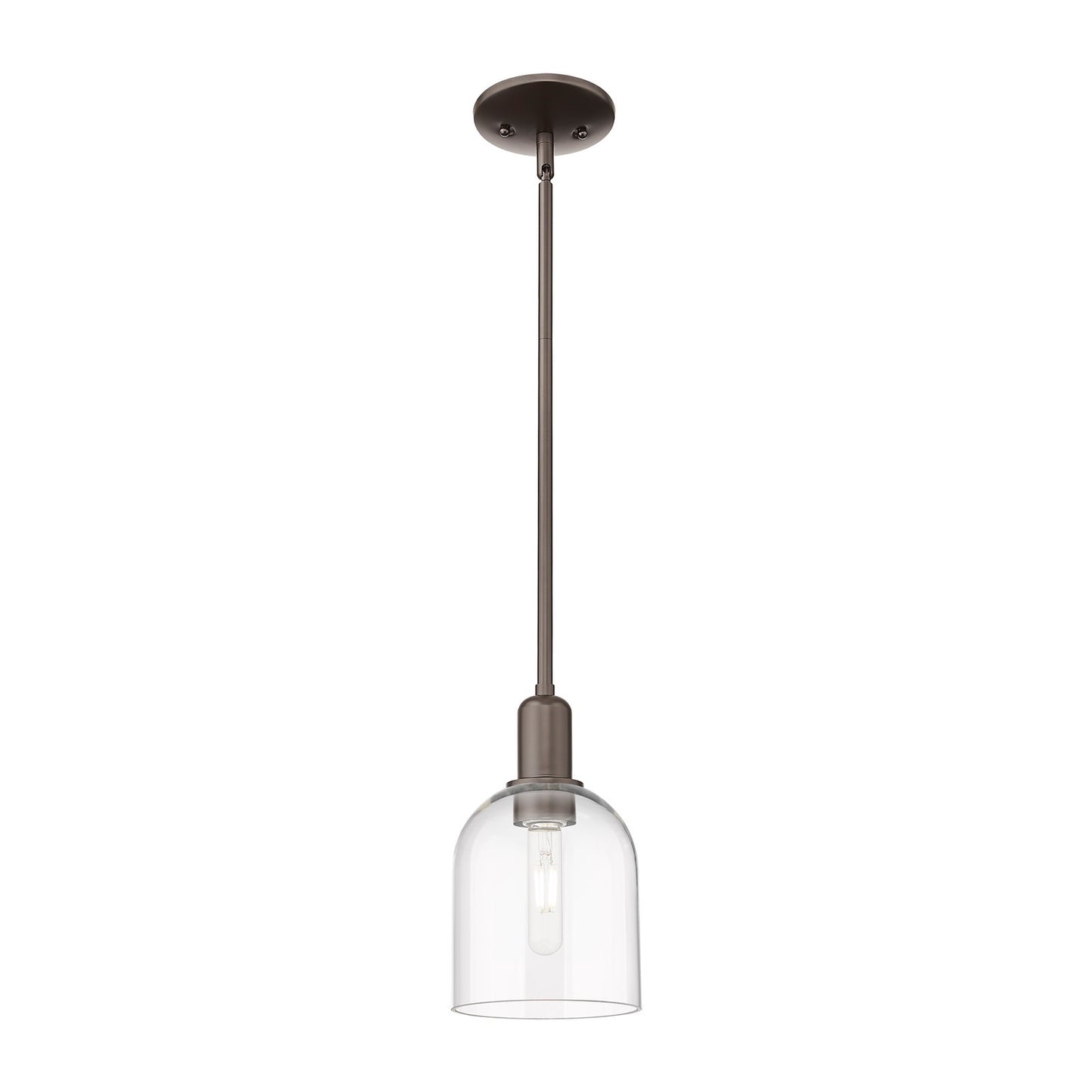 Innovations Bella 6in 1-Light Mini Pendant | Industrial Oil Rubbed Bronze Steel and Clear Glass | Kitchen Island & Dining Room | Model 716-1S-OB-G558-6CL