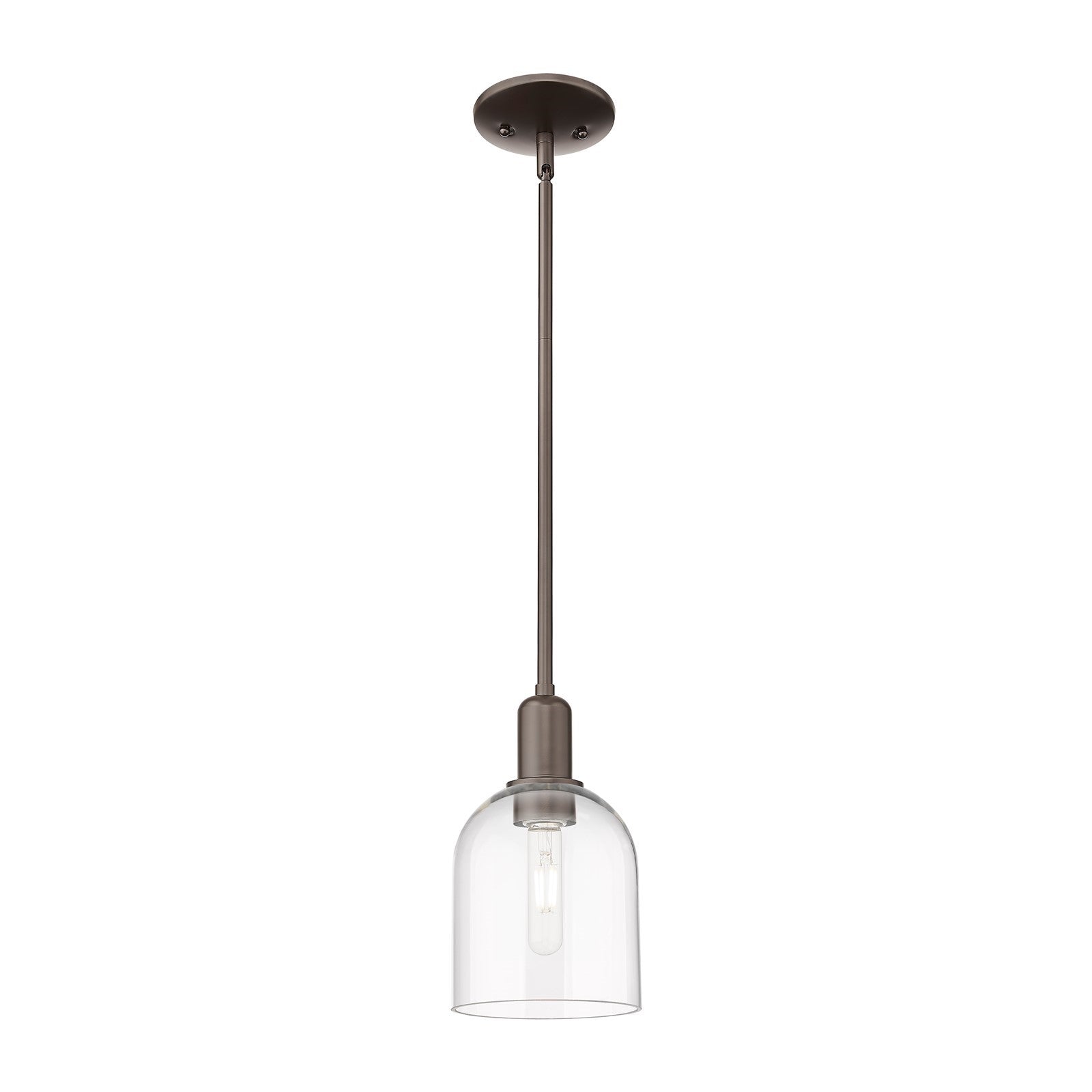 Innovations Bella 6in 1-Light Mini Pendant | Industrial Oil Rubbed Bronze Steel and Clear Glass | Kitchen Island & Dining Room | Model 716-1S-OB-G558-6CL