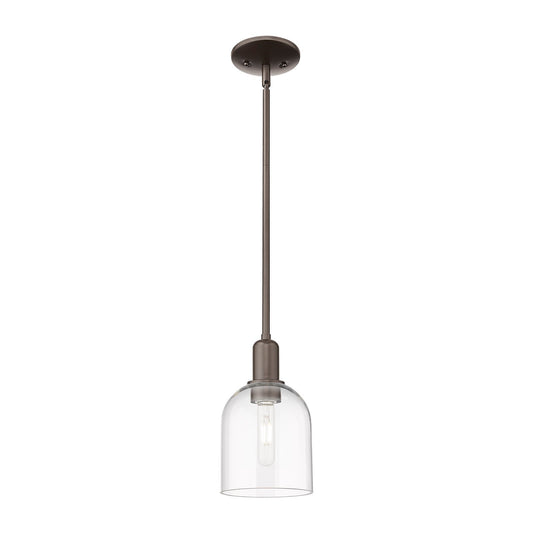 Innovations Bella 6in 1-Light Mini Pendant | Industrial Oil Rubbed Bronze Steel and Clear Glass | Kitchen Island & Dining Room | Model 716-1S-OB-G558-6CL
