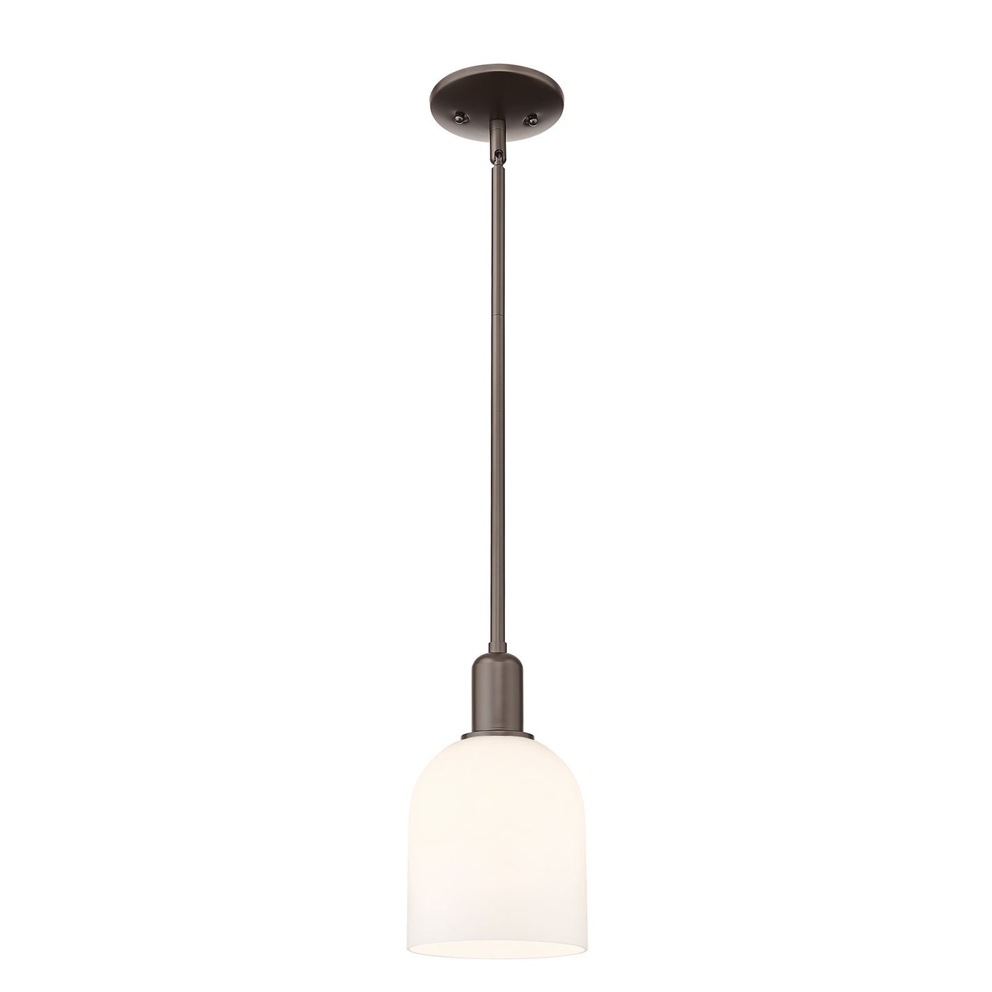 Innovations Bella 6in 1-Light Mini Pendant | Industrial Oil Rubbed Bronze Steel and White Glass | Kitchen Island & Dining Room | Model 716-1S-OB-G558-6GWH