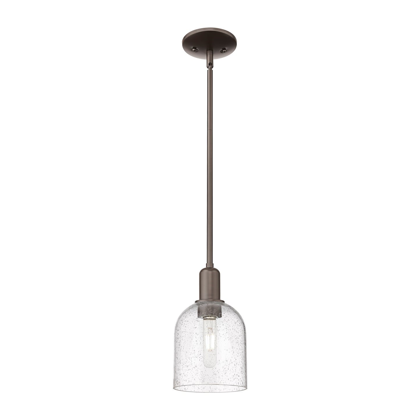 Innovations Bella 6in 1-Light Mini Pendant | Industrial Oil Rubbed Bronze Steel and Seedy Glass | Kitchen Island & Dining Room | Model 716-1S-OB-G558-6SDY