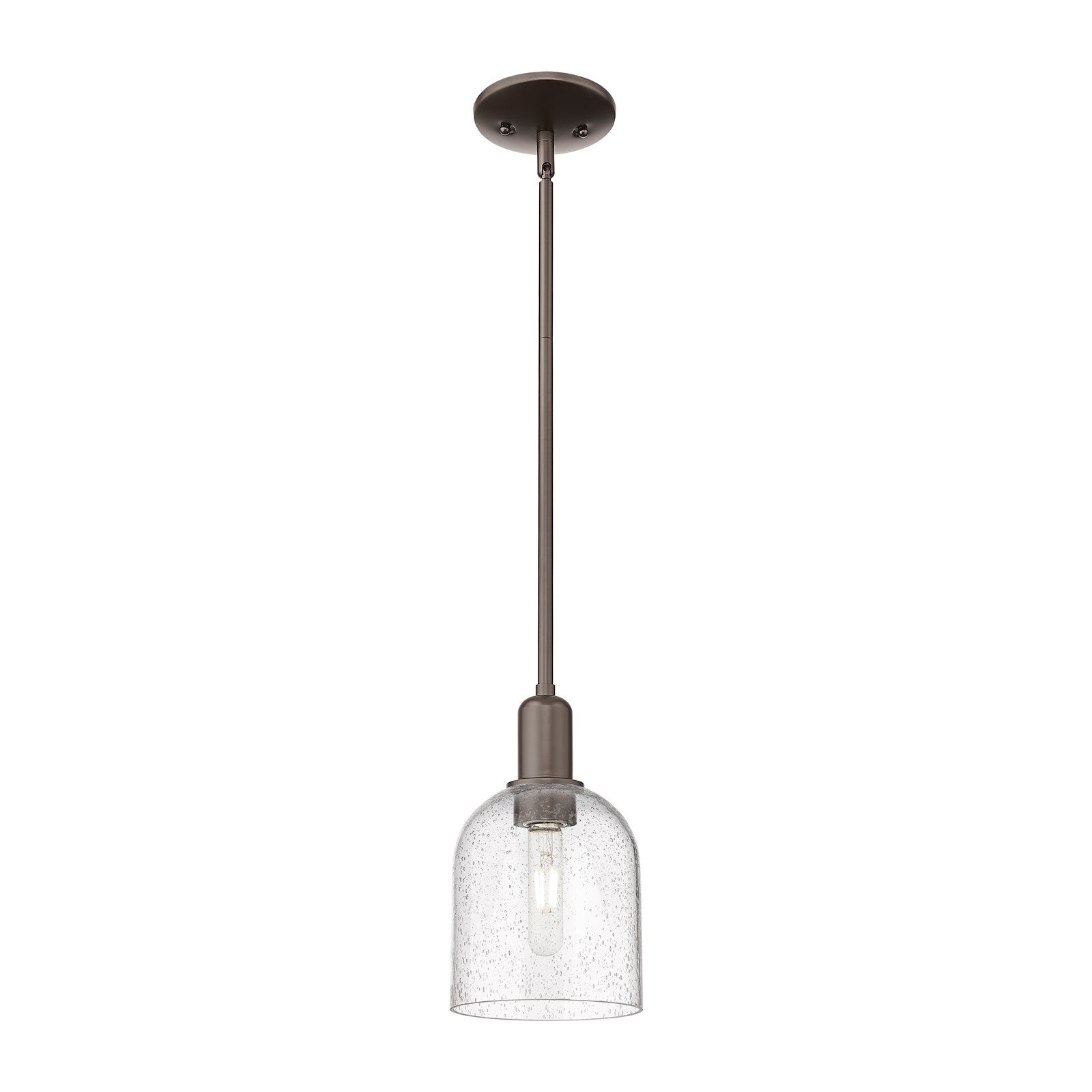 Innovations Bella 6in 1-Light Mini Pendant | Industrial Oil Rubbed Bronze Steel and Seedy Glass | Kitchen Island & Dining Room | Model 716-1S-OB-G558-6SDY