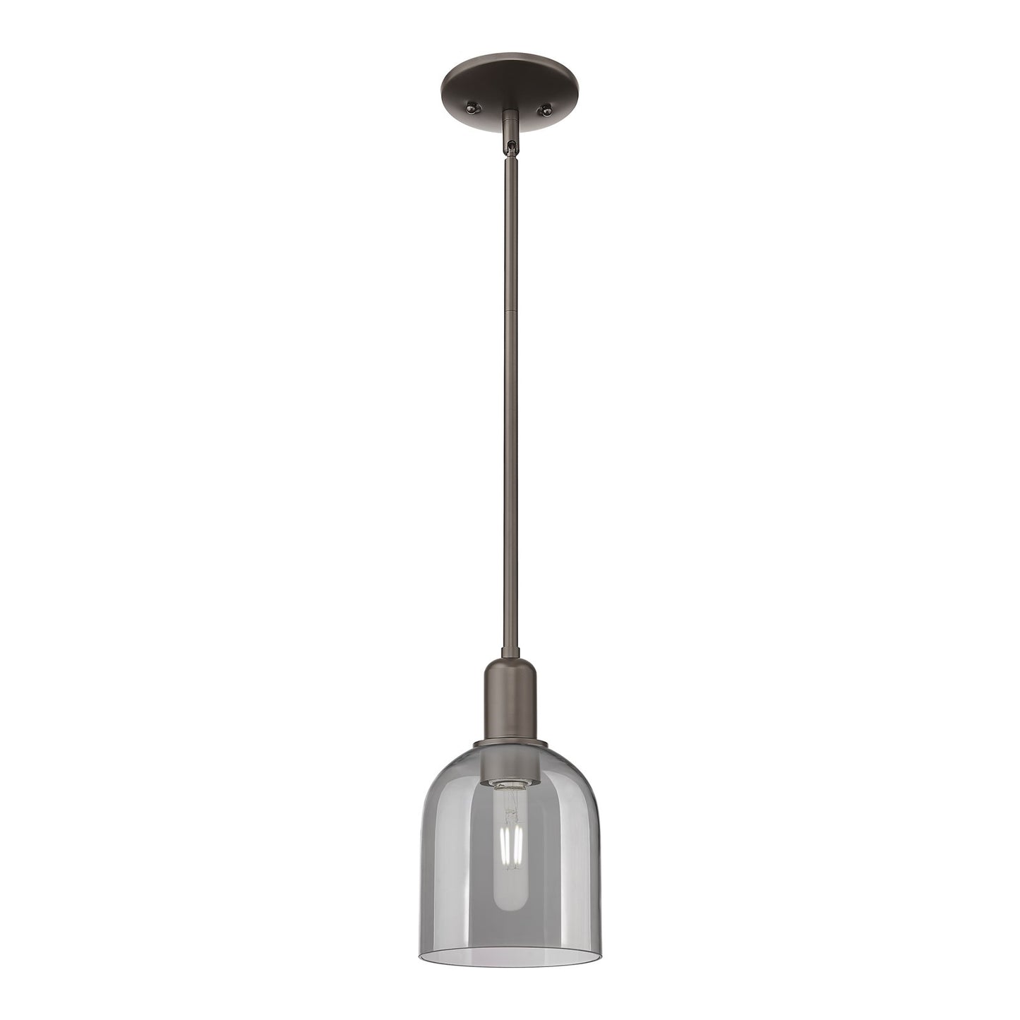 Innovations Bella 6in 1-Light Mini Pendant | Industrial Oil Rubbed Bronze and Light Smoke Glass | Kitchen Island & Dining Room | Model 716-1S-OB-G558-6SM