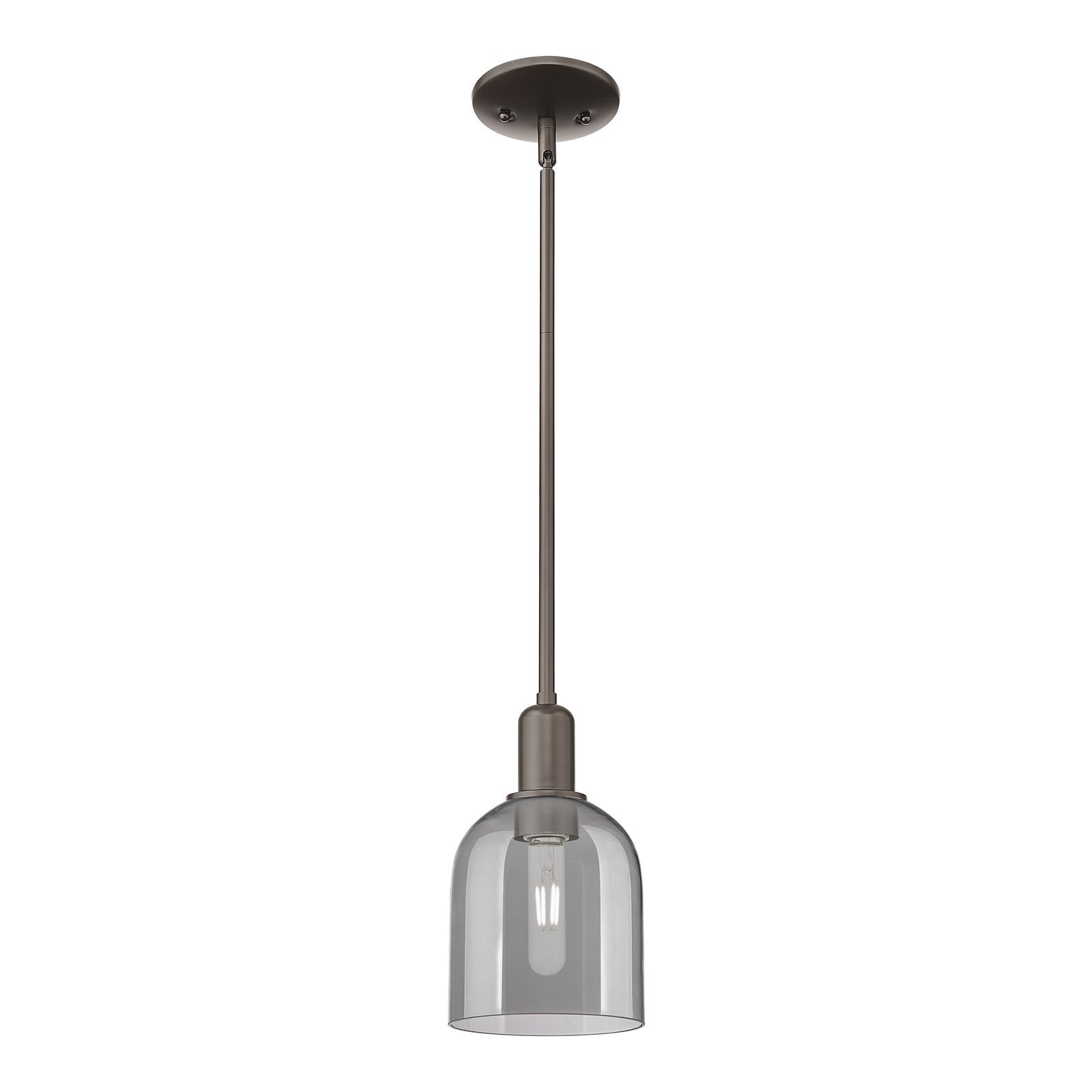 Innovations Bella 6in 1-Light Mini Pendant | Industrial Oil Rubbed Bronze and Light Smoke Glass | Kitchen Island & Dining Room | Model 716-1S-OB-G558-6SM