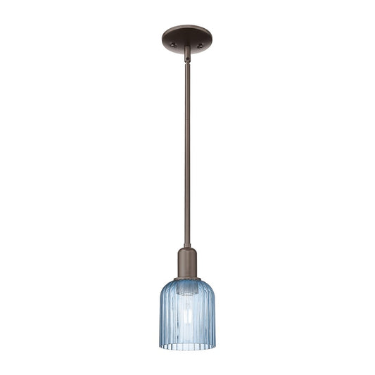 Innovations Bridal Veil 1Lt 5" Stem Mini Pendant, OB/Blue - 716-1S-OB-G559-5BL