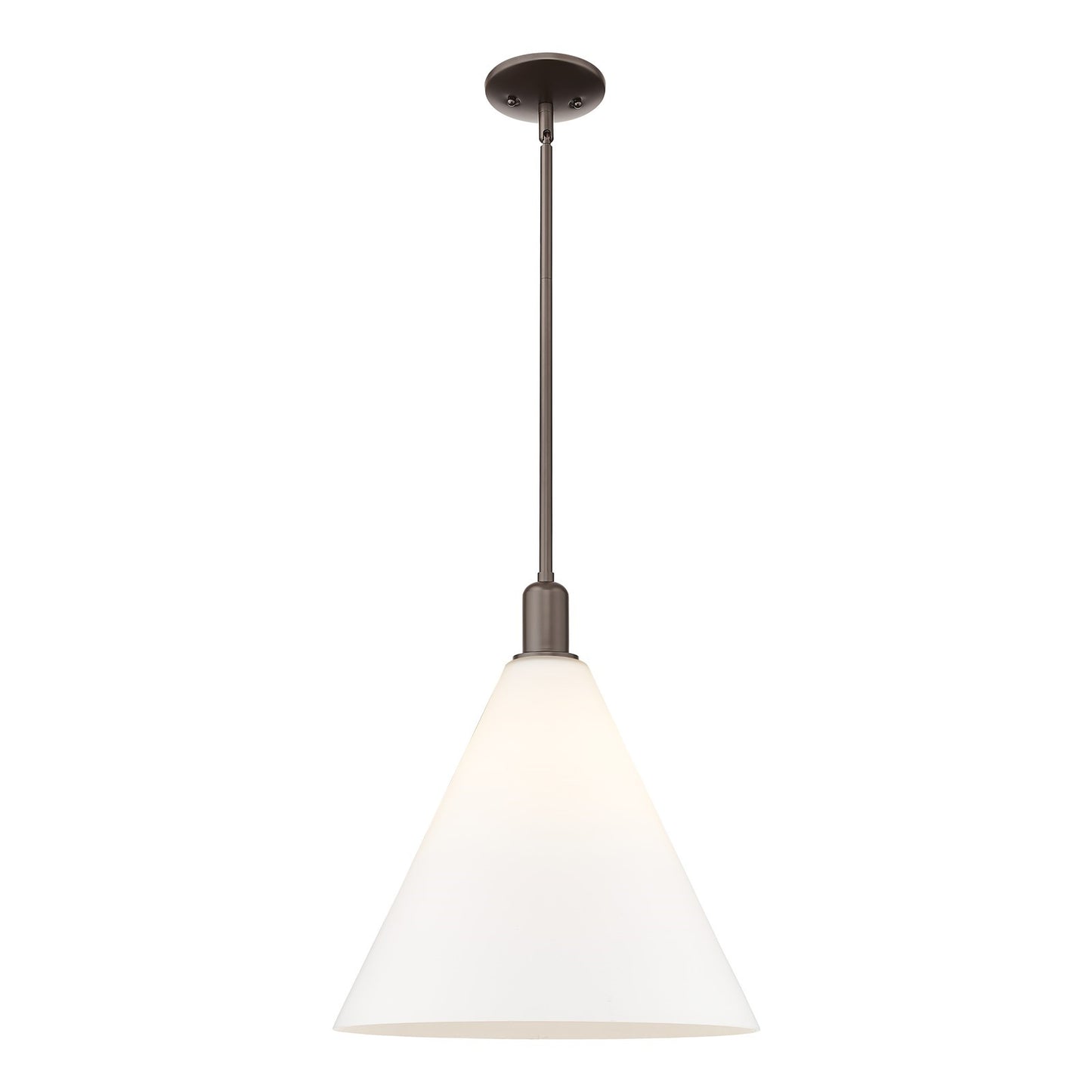 Innovations Berkshire Glass 16in 1-Light Mini Pendant | Industrial Oil Rubbed Bronze and Matte White Glass | Kitchen Island & | Model 716-1S-OB-GBC-161