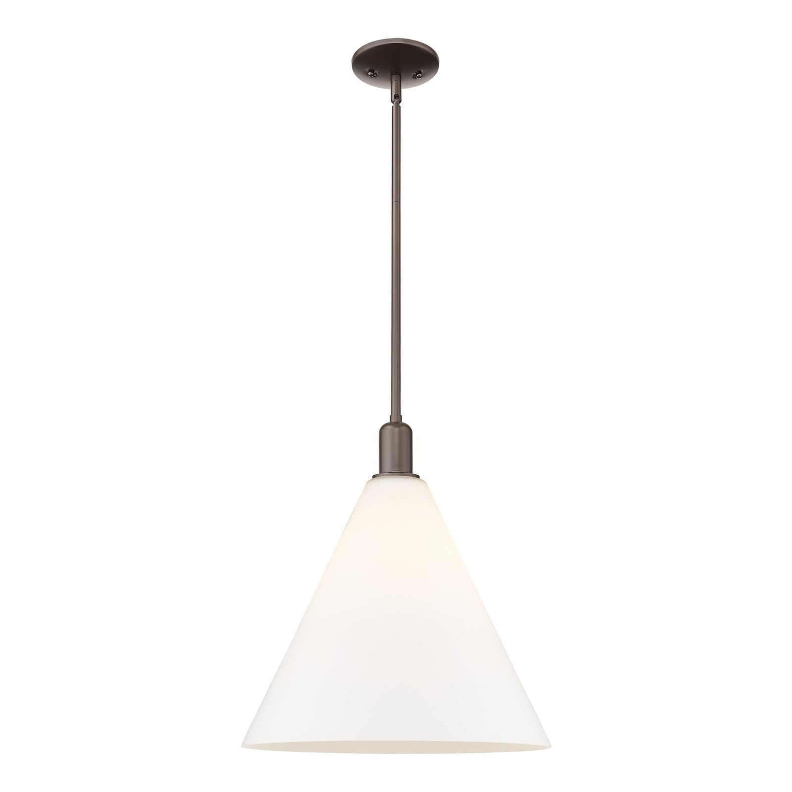 Innovations Berkshire Glass 16in 1-Light Mini Pendant | Industrial Oil Rubbed Bronze and Matte White Glass | Kitchen Island & | Model 716-1S-OB-GBC-161