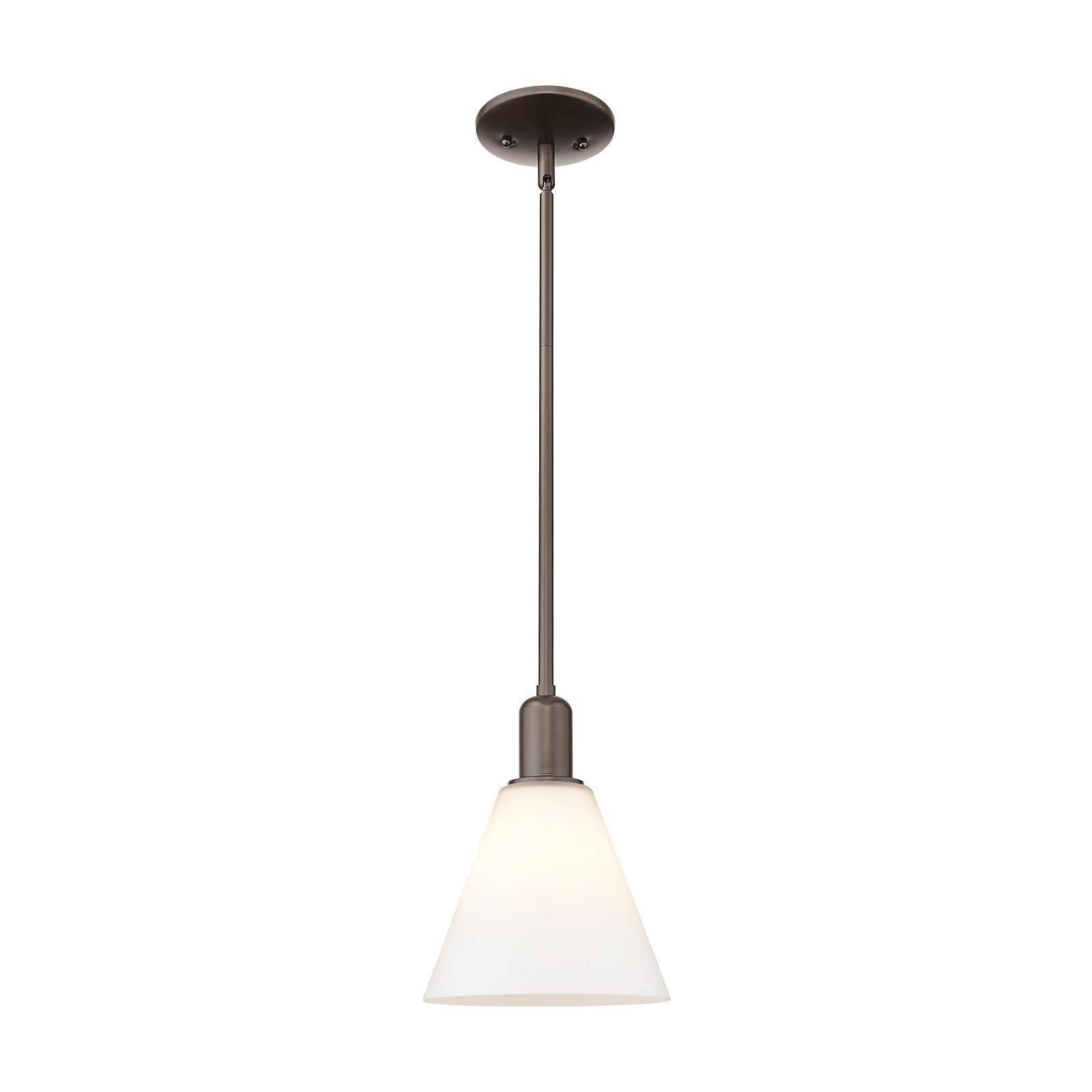 Innovations Berkshire Glass 8in 1-Light Mini Pendant | Industrial Oil Rubbed Bronze and Matte White Glass | Kitchen Island & | Model 716-1S-OB-GBC-81