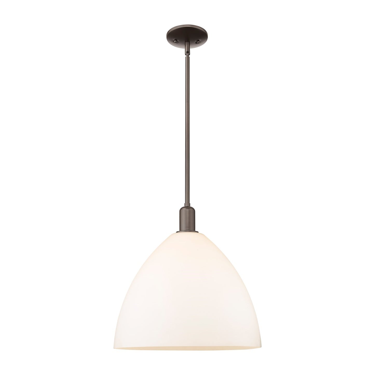 Innovations Bristol 16in 1-Light Mini Pendant | Industrial Oil Rubbed Bronze and Matte White Glass | Kitchen Island & Dining | Model 716-1S-OB-GBD-161