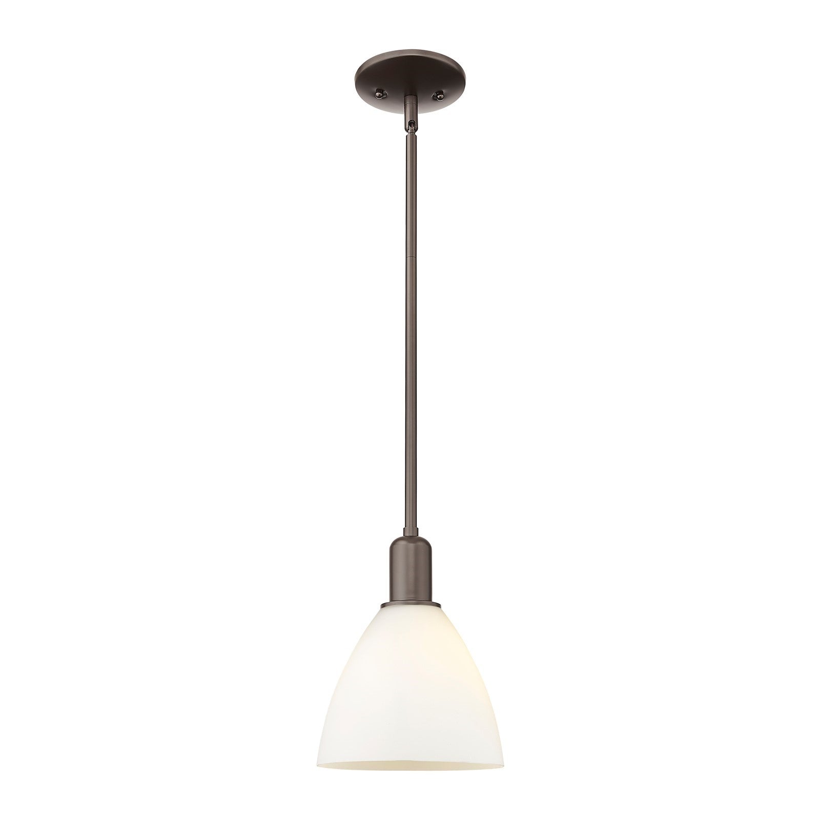 Innovations Bristol 8in 1-Light Mini Pendant | Industrial Oil Rubbed Bronze and Matte White Glass | Kitchen Island & Dining Room | Model 716-1S-OB-GBD-751