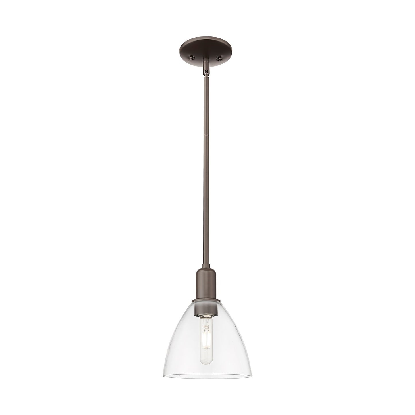 Innovations Bristol 8in 1-Light Mini Pendant | Industrial Oil Rubbed Bronze and Clear Glass | Kitchen Island & Dining Room | 7.5 | Model 716-1S-OB-GBD-752