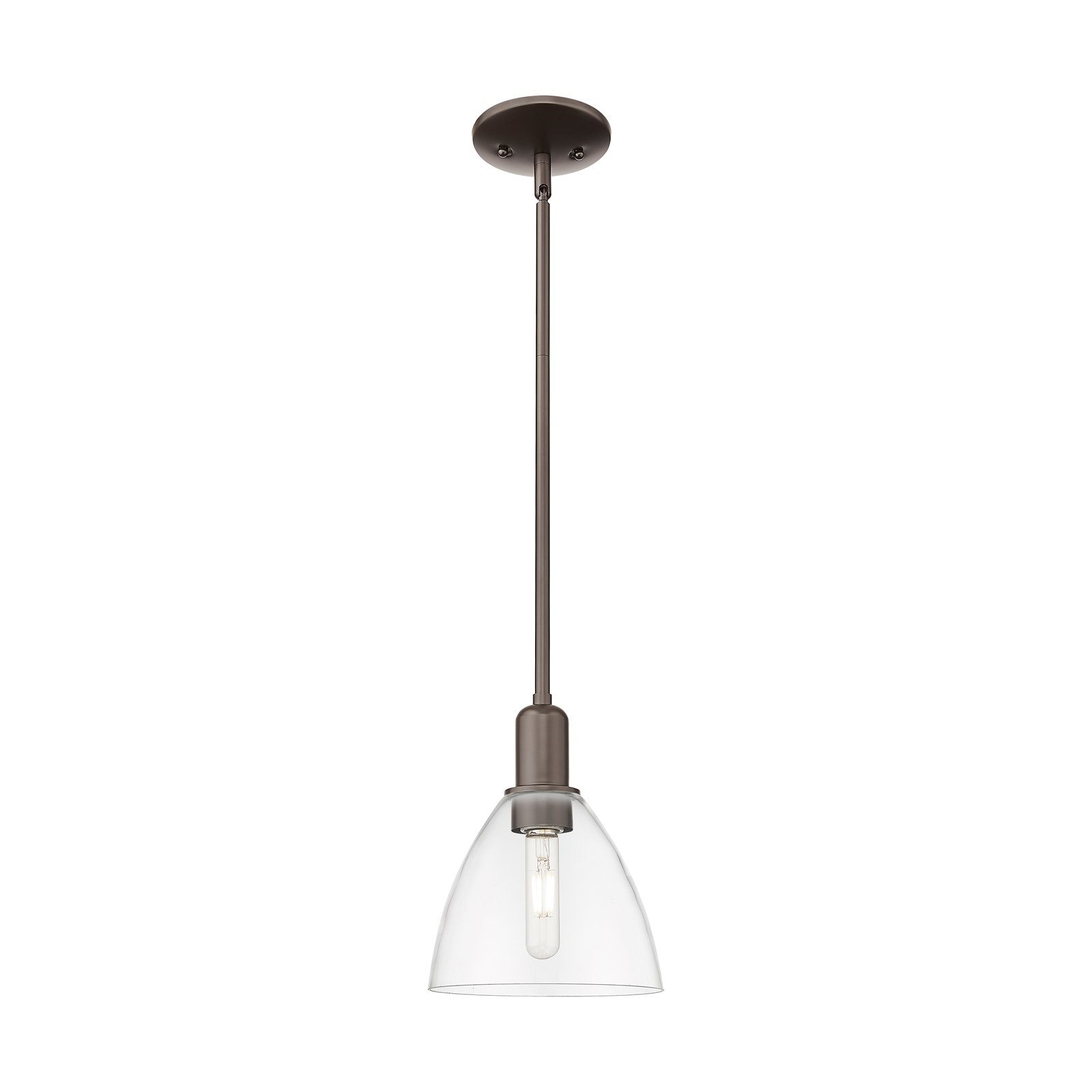 Innovations Bristol 8in 1-Light Mini Pendant | Industrial Oil Rubbed Bronze and Clear Glass | Kitchen Island & Dining Room | 7.5 | Model 716-1S-OB-GBD-752