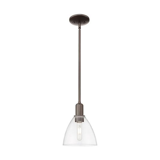 Innovations Bristol 8in 1-Light Mini Pendant | Industrial Oil Rubbed Bronze and Clear Glass | Kitchen Island & Dining Room | 7.5 | Model 716-1S-OB-GBD-752