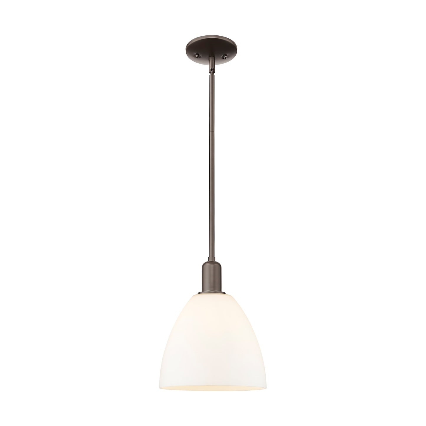 Innovations Bristol 9in 1-Light Mini Pendant | Industrial Oil Rubbed Bronze and Matte White Glass | Kitchen Island & Dining Room | Model 716-1S-OB-GBD-91