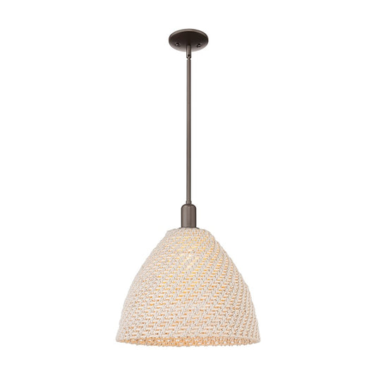 Innovations NB Dome 1Lt 16" Stem Mini Pendant, OB/NF - 716-1S-OB-NBD-16-NAT